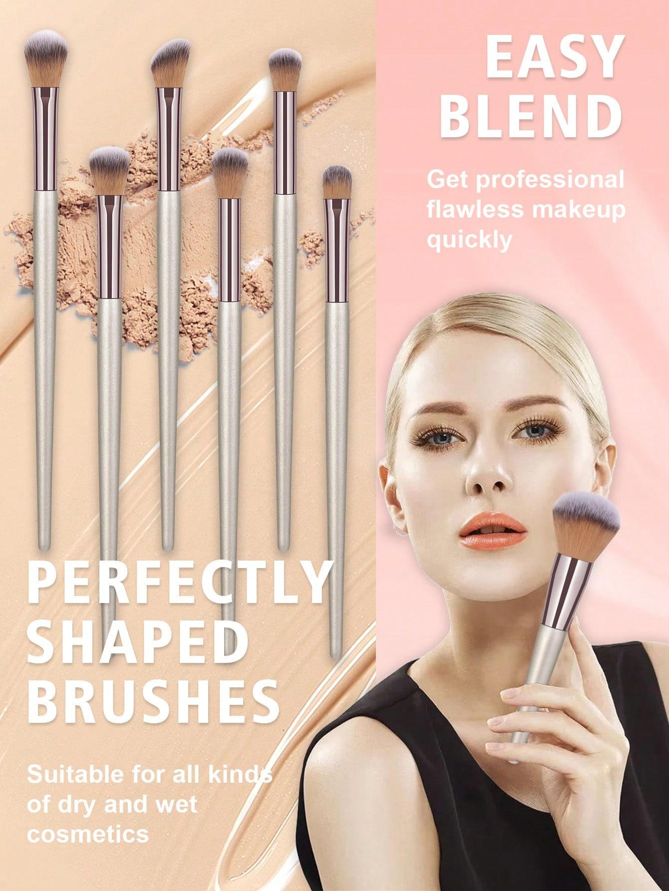 46PCS All-in-One Makeup Tools Set, 22PCS Professional Makeup Brushes, Makeup Sponges, Mini Makeup Sponges, Triangle Powder Puffs, Mini Air Cushion Puffs, Hairband, Hand Bowl Straps and Makeup Brush Cleaning Tool, Portable Beauty Kit