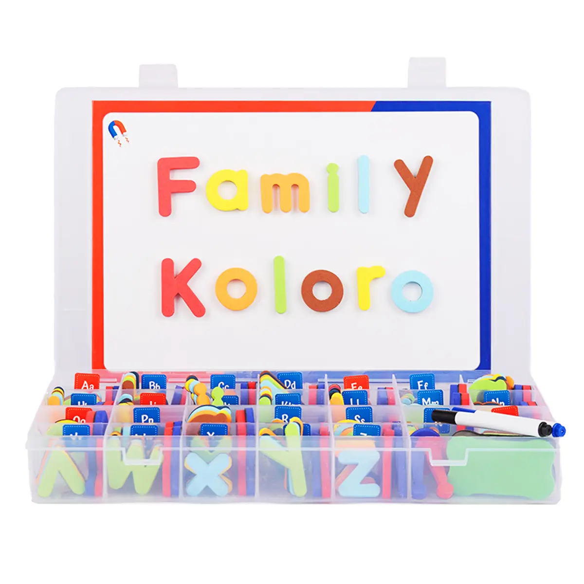 Colorful Foam Alphabet Magnets Uppercase Lowercase with Double Sided Whiteboard & Storage Case, Preschool Homeschool Learning Toys Educational Spelling Game, Fun Early Education Gift for Boys Girls