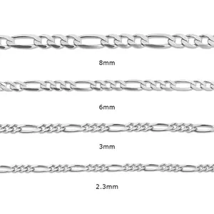 STERLING SILVER FIGARO CHAIN