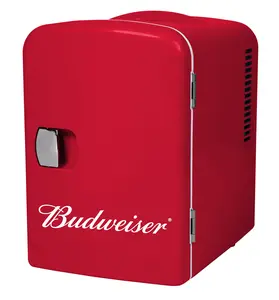 Budweiser Portable 6-Can Mini Personal Refrigerator Cooler, MIS135BUD, Red