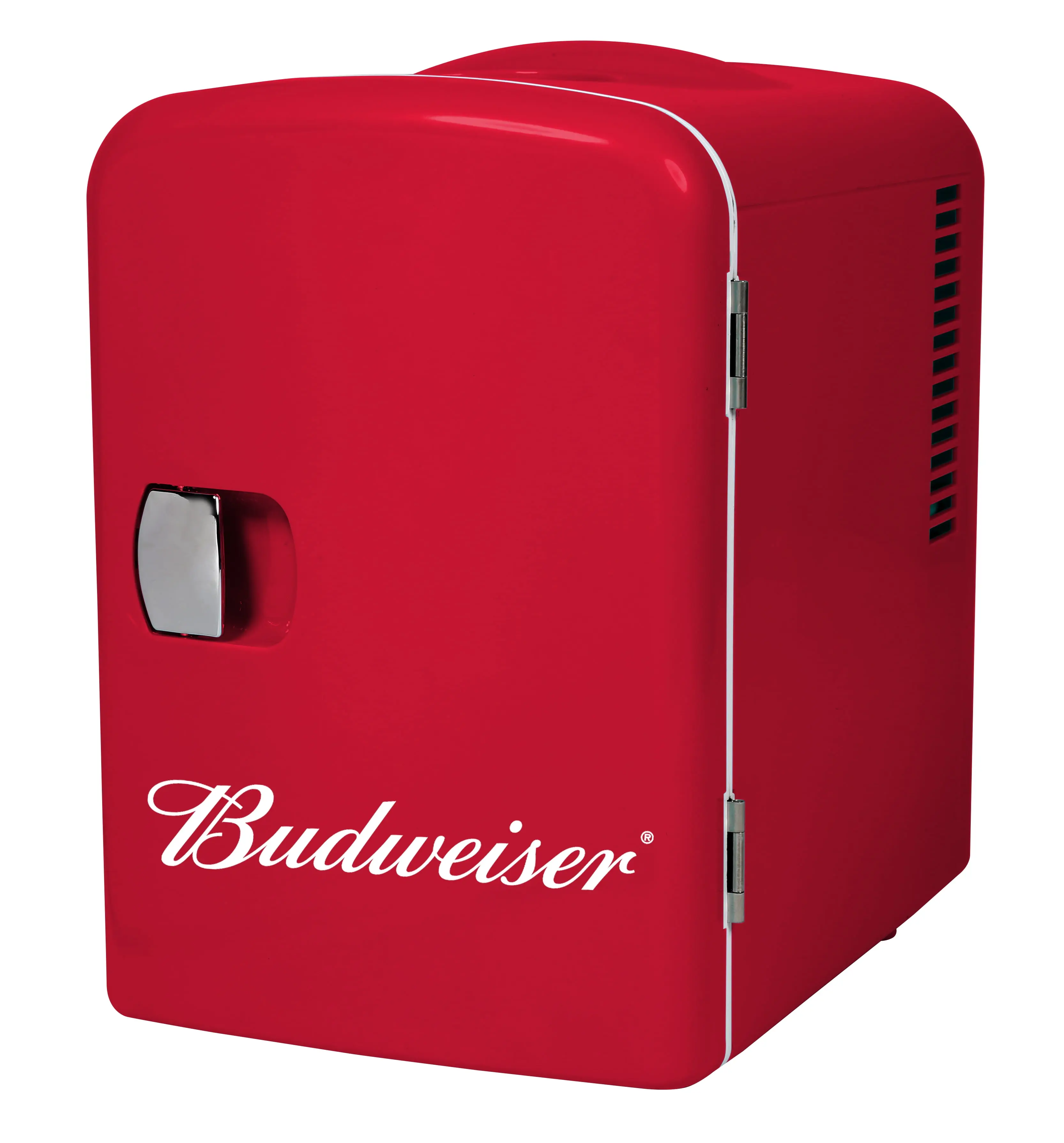 Budweiser Portable 6-Can Mini Personal Refrigerator Cooler, MIS135BUD, Red