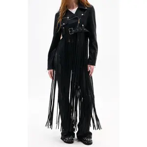 COOP-BLACK FRINGE MOTO JACKET