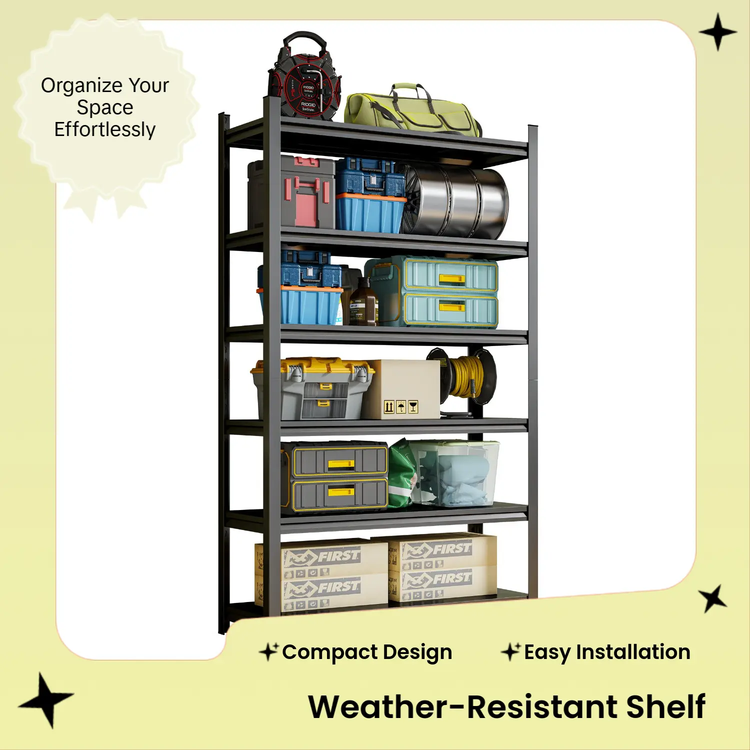 Multifunctional Universal Outdoor Storage Shelf - Weather-Resistant Organiser Rack for Small Spaces, Patio/Garden Use, Books & Decor Items Storage, Outdoor Furniture for Home Decor, Minimalist Decluttering