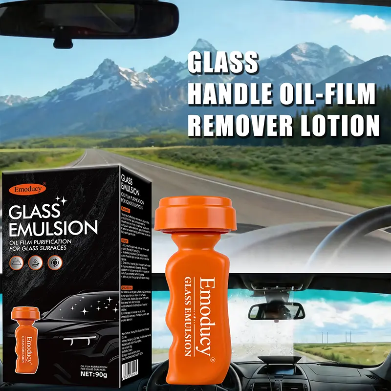 Emoducy Automotive Handheld Oil Flmr Cream,Glasshandle Oil-Filmremover Lotion,Window Oil Film Cleaning,FastCleaning, CompactAnd Easy To Cary-100g Degreaser Cleaner