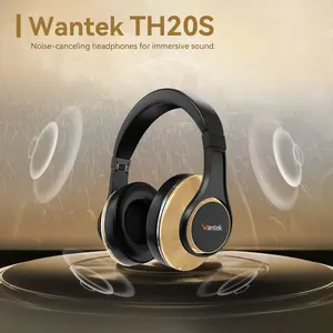 【Live- wave】Bluetooth Headphones Over Ear, 3D Music Modes, Wireless Headset with Mic, HiFi Stereo, Foldable & Lightweight, Deep Bass for Home, Office, Cellphone, PC, etc. earbuds,TH20