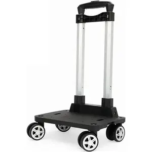 Folding Backpack Trolley - 4-Wheel Compact Lightweight High-Capacity Luggage Cart, 60kg Load Travel & Camping Trolley for Bags/Lunch Backpack