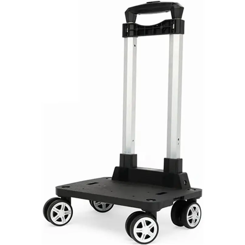 Folding Backpack Trolley - 4-Wheel Compact Lightweight High-Capacity Luggage Cart, 60kg Load Travel & Camping Trolley for Bags/Lunch Backpack