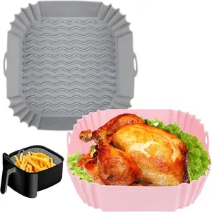 Silicone Air Fryer Liners ,Reusable Square for Fryers, Replacement of Flammable Parchment Paper, Easy to Clean Accessories, Kitchen