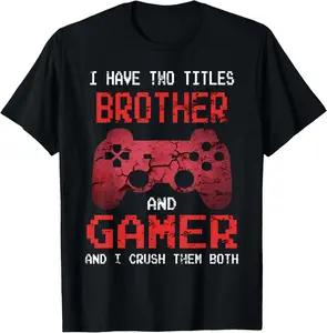 100% Cotton Funny Gamer Vintage Video Games For Brother Son T-Shirt