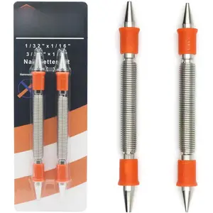Dual Head Nail Setter Kit, Nail Setter Features 1/32-in, 1/16-in, 3/32-in, 1/8-in, Hammerless Nail Set Trim Pak for Wood