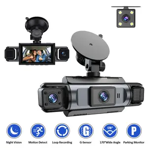 Car Dash Cam 4 Channel, HD Dash Camera, Front Rear Dashcam, Front 1080P Rear Left Right 720p, Night Vision Loop Recording, 24 Hour Parking Monitor, Car Accessories