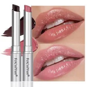 2Pcs Black & Pink Honey Tinted Lip Balm Lip Gloss Lipstick, Sheer Hydrating Lip Gloss Tint, Moisturizing Lip Color for All Skin Tones, Nourishing Lip Balm with Natural Black Cherry