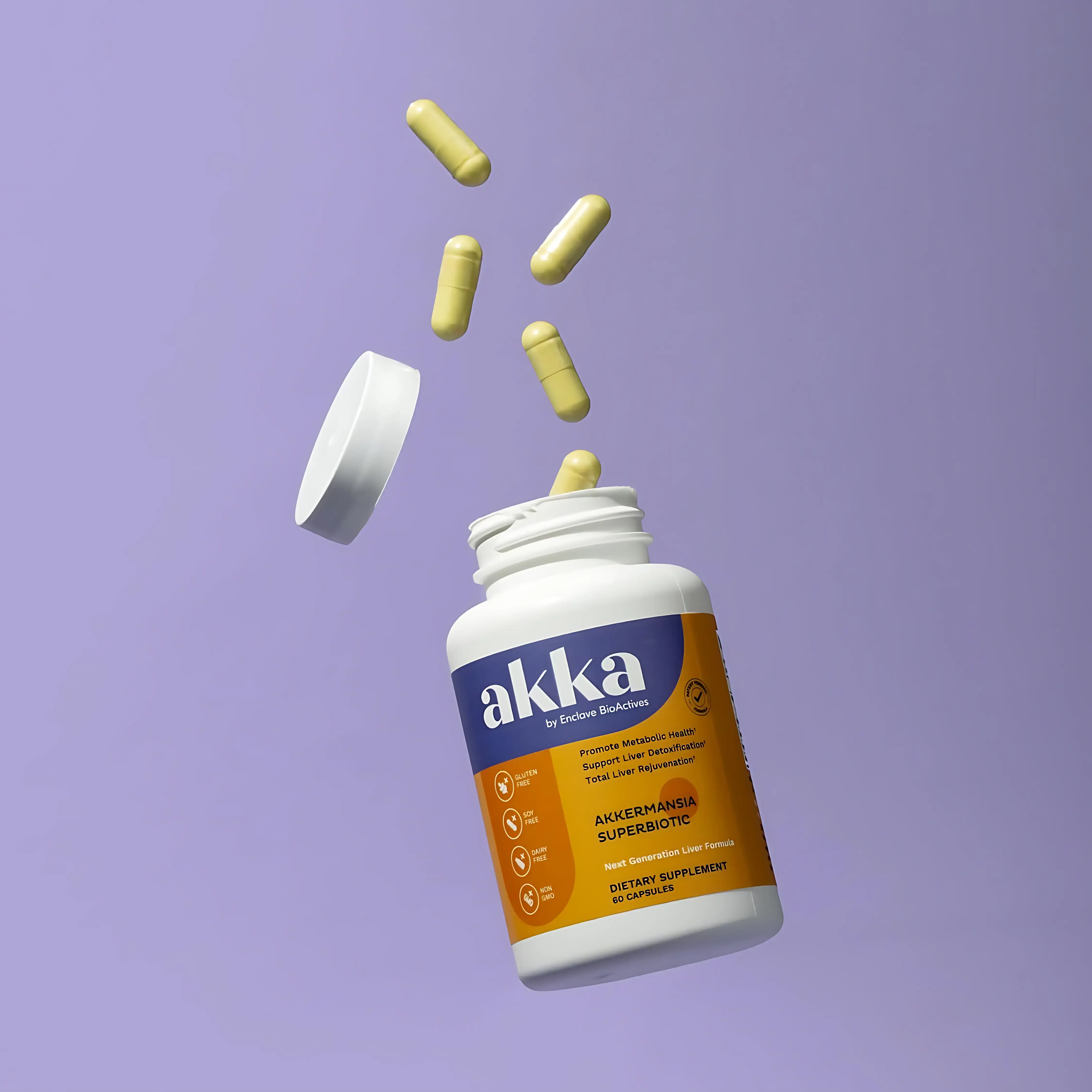 AKKA - Akkermansia Probiotic Liver Cleanse Detox & Repair - Liver Health Supplement for Energy, Digestion & Metabolism with Akkermansia Muciniphila (AKKA Superbiotics), Non-GMO, Gluten-Free, 60 Caps
