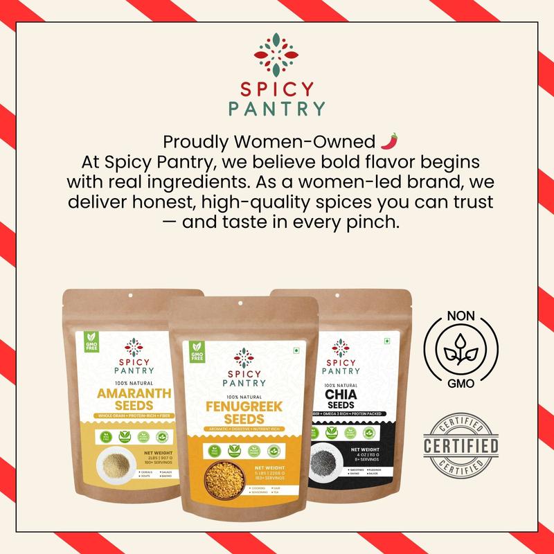 Spicy Pantry Fenugreek Seeds – Whole Methi Seeds for Curries, Tea, Lentils, Pickles & Spice Blends