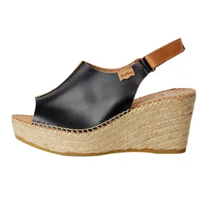 Toni Pons Lugano Espadrille Wedge Negre/Black  LUGANO-P Women's