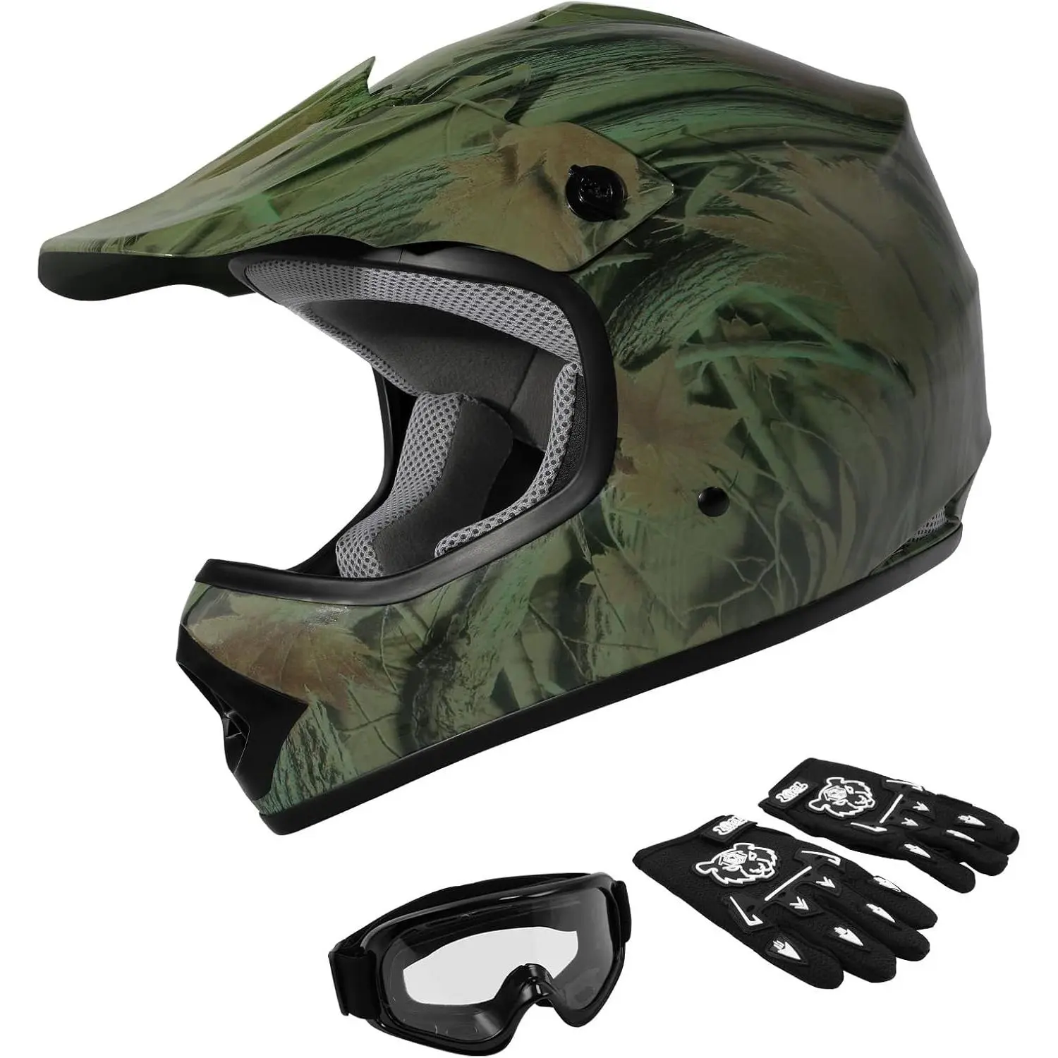 Children's Protective Motocross Helmet Set - Offroad/Street Use, Includes Goggles & Gloves, Affordable Prices, Reliable Service, Protective Gear, High-Quality, Offroad Look