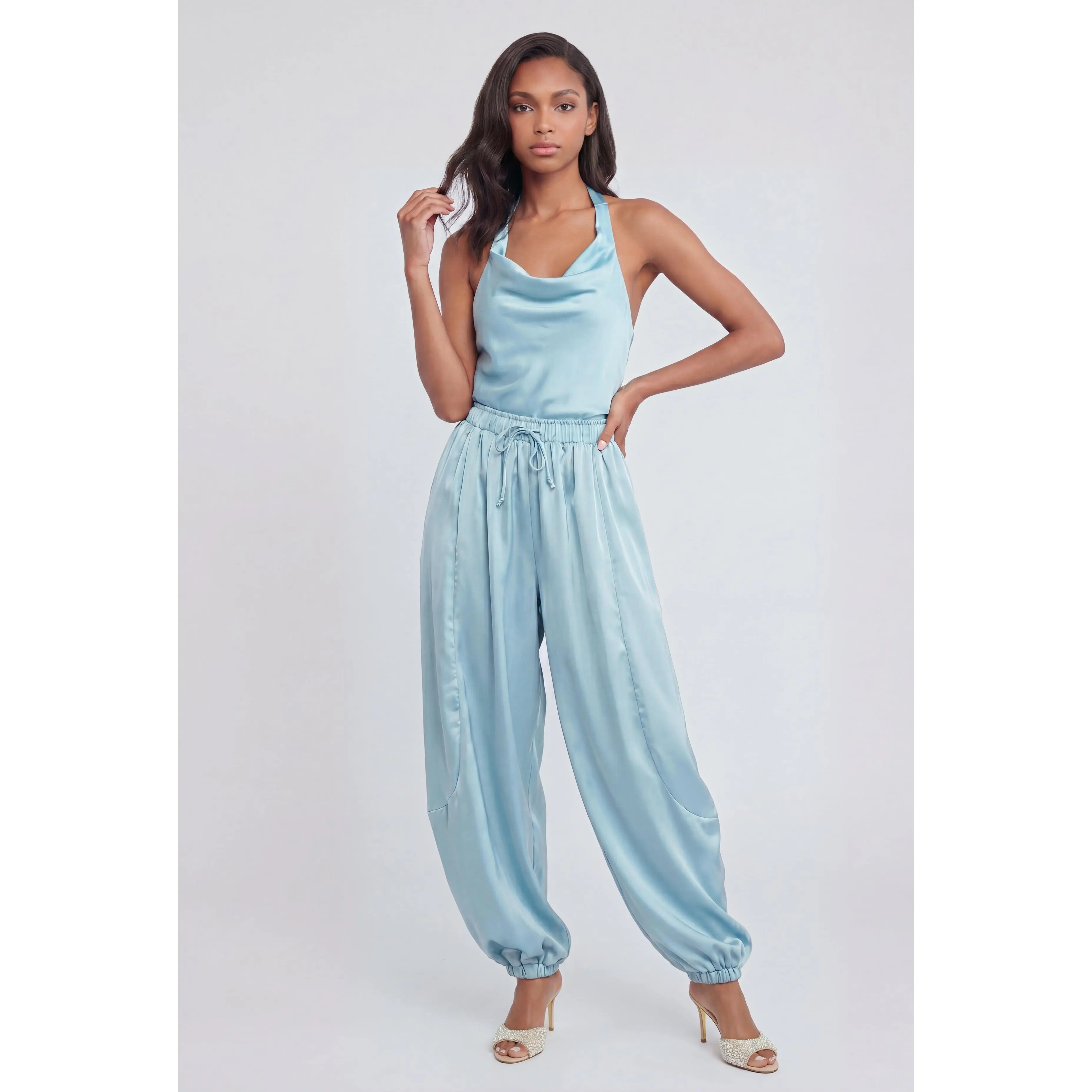 Katherine Satin Drawstring Joggers Katherine Satin Drawstring Joggers