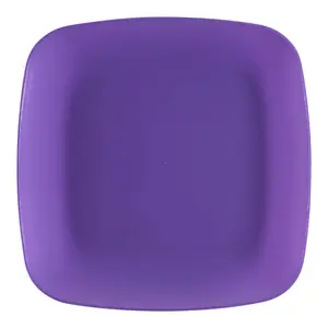Purple Flat Rounded Square Disposable Plastic Appetizer/Salad Plates (7.25")