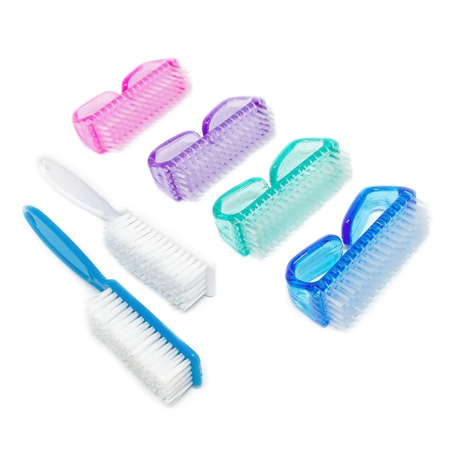 6 Pack Handle Grip  Cleaning Brush,  Fingernail Brush Cleaner Scrub Brush Kit for  Shower and Women & Men &  (Color A)