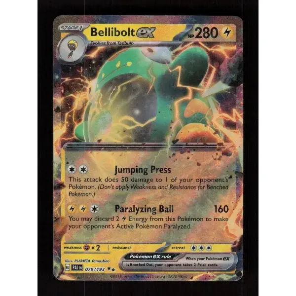 POKEMON TCG AUTHENTIC RAW SINGLES: Bellibolt ex Paldea Evolved Double Rare 079/193 NEAR MINT English