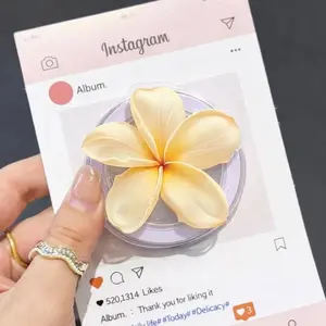 Neutral Hawaiian Flower Phone Grip - Magnetic Pop Socket & Kickstand - Beach Aesthetic Grip