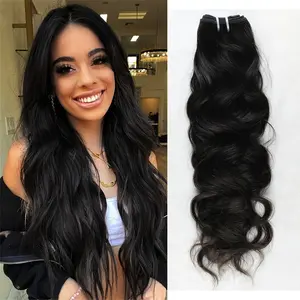 Wholesale 2025 NEW 1 Bundle Peruvian Natural Wave Hair Extensions Human Hair Virgin Hair Human Hair Bundles Natural Black Soft Unprocessed Hair For Women