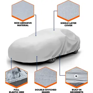 Premium All-Weather Car Cover - Waterproof UV Protection & Scratch Resistant for SUV/Truck/Sedan | Heavy-Duty Breathable Outdoor Vehicle Shield Snow Material