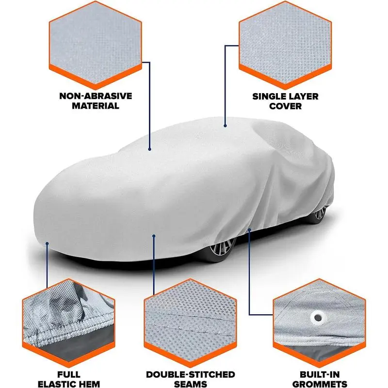 Premium All-Weather Car Cover - Waterproof UV Protection & Scratch Resistant for SUV/Truck/Sedan | Heavy-Duty Breathable Outdoor Vehicle Shield Snow Material