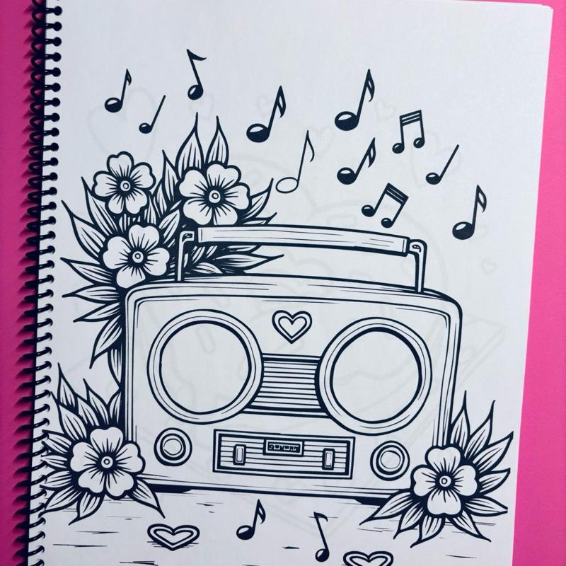 Bold & Easy Retro Valentine Coloring Book with 30 Unique Pages for Kids Teens & Adults Simple Fun Designs for Stress Relief & Mindful Coloring