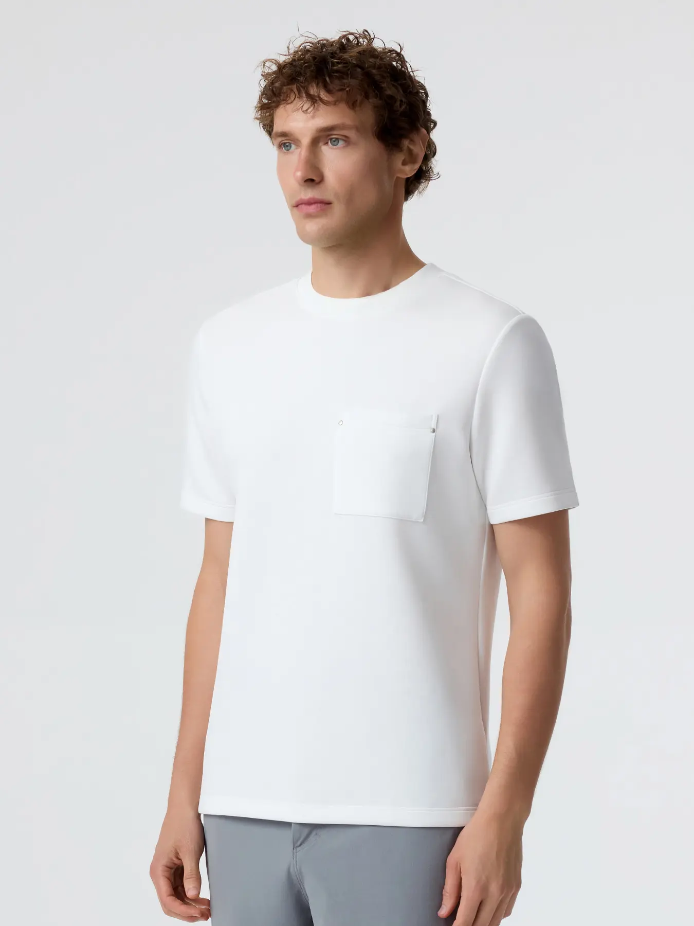 Fioboc Men's Modal Blend Pocket Tee with Rivet-Silky Soft Breathable Summer Top