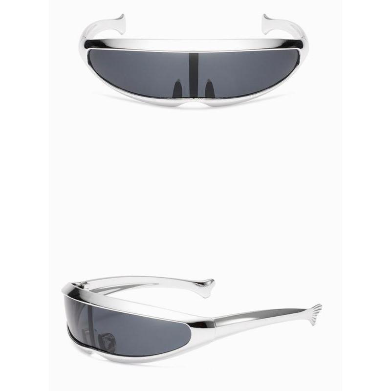 TikTok Viral Y2K Futuristic Sunglasses for Women Men, Cyberpunk Shield Visor Eyewear, Metallic Wrap Around Rave Festival Glasses, Trendy 2026 Aesthetic Streetwear Accessory, Space Age Sun Glasses