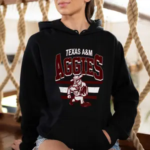 Texas AM Aggies Vintage College Football Teams    Hoodie T-shirt Sweatshirt  Full Color Full Size New Design for Women Lady