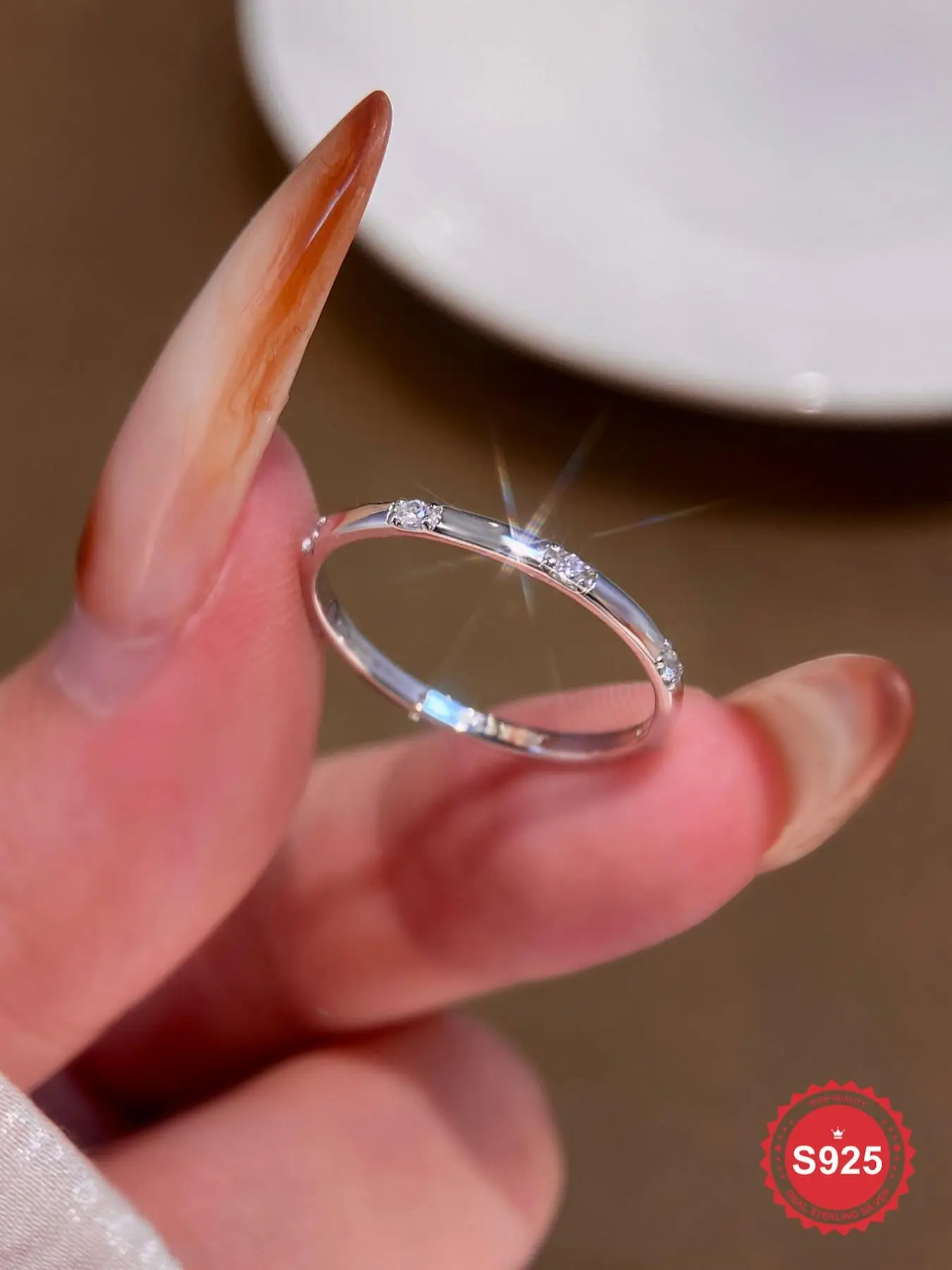 S925 Sterling Silver Fashion Artificial Zircon Decorated Ring, Fashion Jewelry for Party, Daily Clothing Decor, Trendy All-match & Exquisite Jewelry f