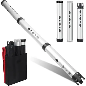 Golf Ball Retriever with Storage Bag, Detachable Golf Ball Picker Upper Tube, Aluminum Alloy Golf Ball Collector, 40 Inch Golf Ball Shagger Grabber for Men Women, Holds up to 24 Golf Balls