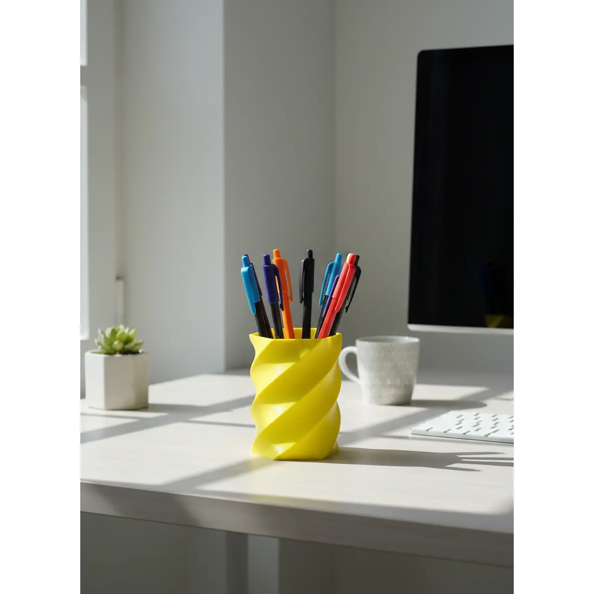 Hex Pattern Pencil Pot