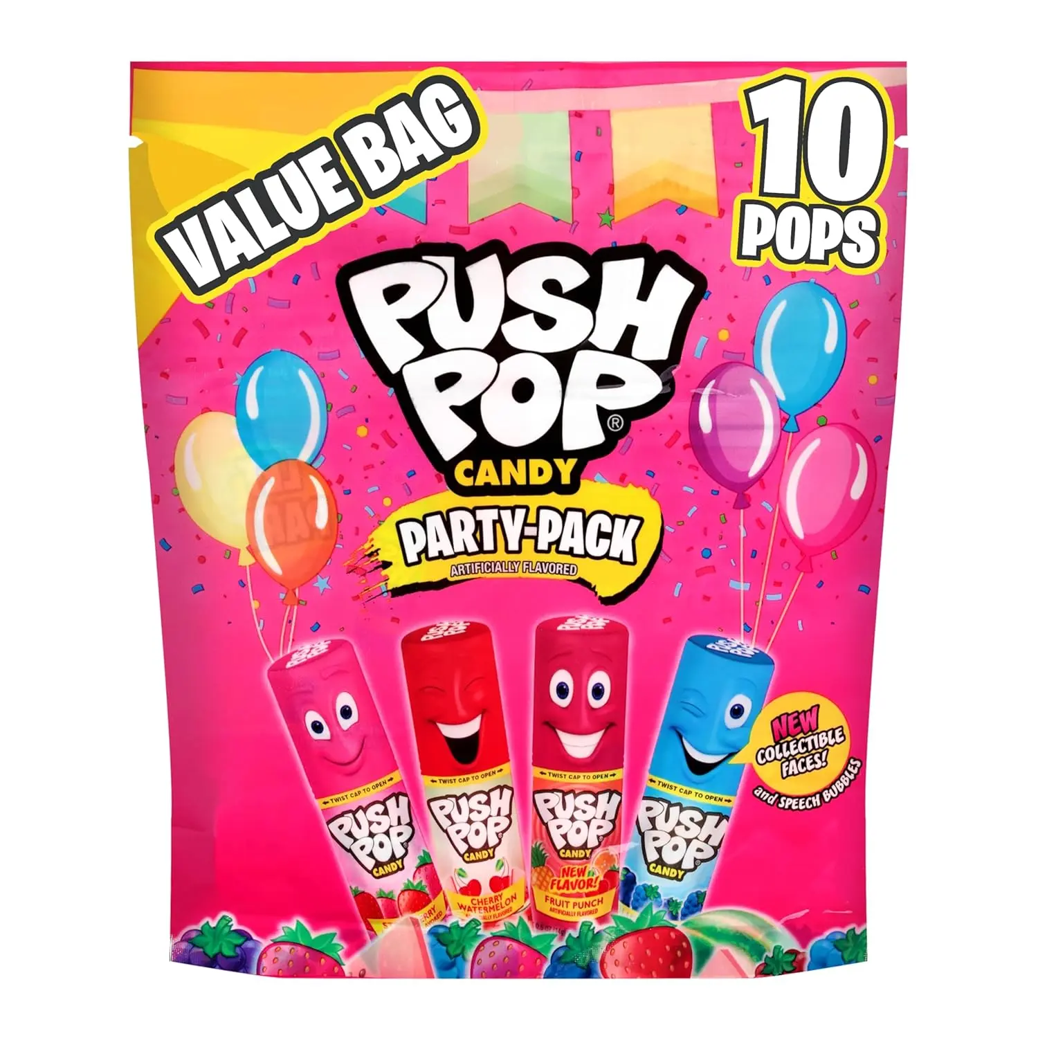 Push Pop Easter Candy Variety Pack, 10 Ct Lollipops Individually Wrapped in Fruity Flavors, Bulk Individually Wrapped Hard Candy, Birthday Party Favors, Easter Basket Stuffers, Egg Fillers, Kids Gifts, Snack, Candies