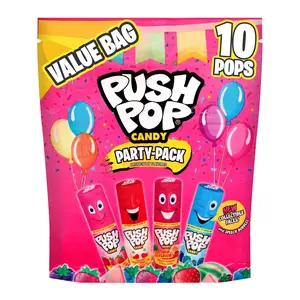Push Pop Easter Candy Variety Pack, 10 Ct Lollipops Individually Wrapped in Fruity Flavors, Bulk Individually Wrapped Hard Candy, Birthday Party Favors, Easter Basket Stuffers, Egg Fillers, Kids Gifts