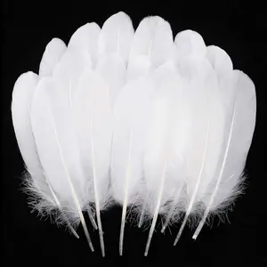 Natural White Goose Feathers 120Pcs 6-8 Inch Bulk Feathers Crafts Wedding centerpieces