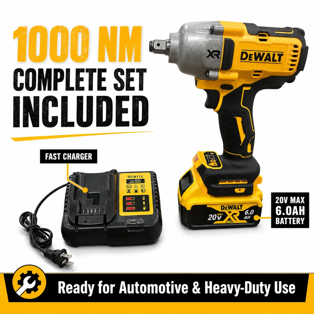 DeWalt DCF900 20V Max XR Brushless Impact Wrench High Torque 1/2" Anvil Lithium Battery Professional Grade Tool