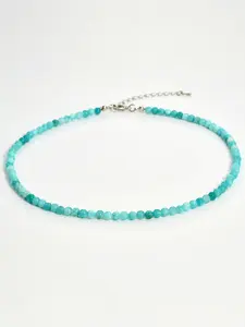 Boho Style Random Color Stone Beaded Choker Necklace, Vintage Trendy Beaded Necklace, Fashion Jewelry Accessories for Women & Girls As Gift, Zinc Alloy Chain, Jewelry Design
