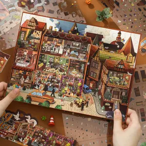 4 Sheets/bag Decorative Stickers, British Town Series Decoration Material, Perfect for Holiday Birthday Gifts, Ideal for Home & Party Use, Sticker Packs