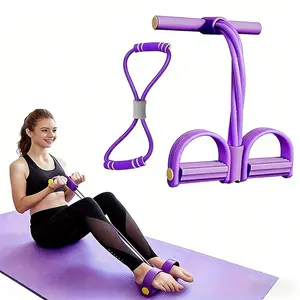 2PCS Multifunction Pedal Resistance Trainer with 6 Tubes – Stronger Resistance for Effective Training, Portable Foot Pedal Exerciser for Full-Body Home Workout, Stretching & Fitness Training, Workout Bands