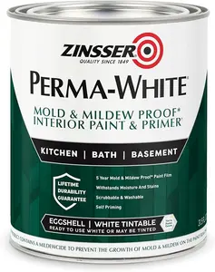 02774 PERMA-WHITE Mold & Mildew Proof Interior Paint, Quart, Eggshell White