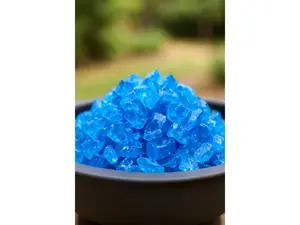 HomeRoots 479098 Turquoise Round Reflective Fire Pit Glass