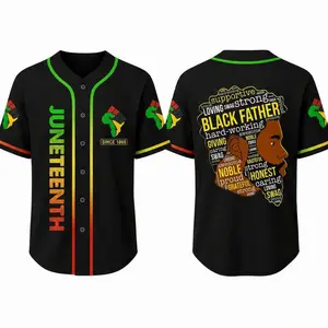 Juneteenth Since 1865 Baseball Jersey, Black Father Button Down Shirt, Unisex Freedom Day Baseball Tee, Black History Dad Gift