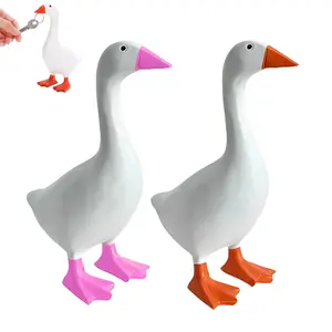 Desk Goose Magnetic Key Holder 7 Inch Mini Desk Goose Statue Cute Resin Decor for Keys Mini Office Desk Goose Gifts Funny Goose Figurine for Office Table or Home Silly Gift Idea