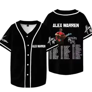 Alex Warren Than Therapy Tour 2025 Baseball Jersey Short Sleeve Unisex Jersey Baseball More Options