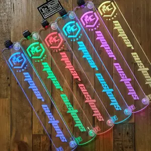 Custom Windshield Logo - 18x3 Inches LED Lit Window Tags with Rechargeable USB B Module for Night Meets