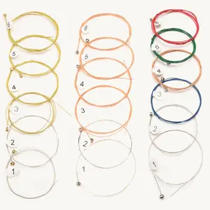 (3 Sets) 6 count Acoustic Guitar Strings (String Gauge 0.01-0.05),(10-50), Replacement Bronze Strings, Ideal for Beginners and Performers - (3 Mixed Colors)