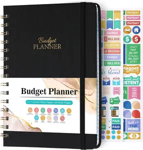 Budget Planner - Budget Book with Bill Organizer and Expense Tracker, 6.1" X 8.25", 12 Month Undated Finance Planner/Account Book to Take Control of Your Money, Start Anytime, Black Poluma